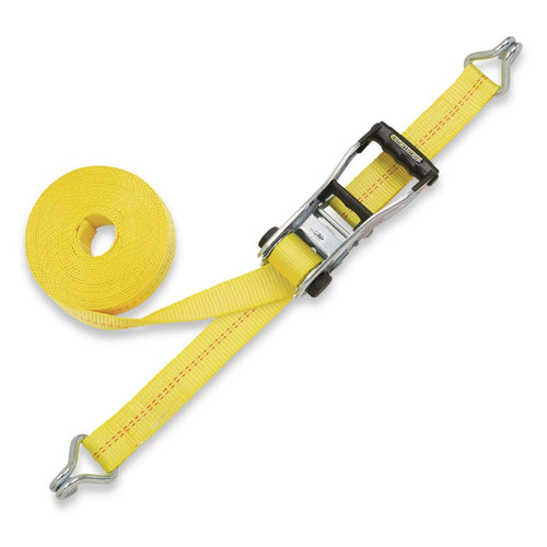 27-Foot SmartStraps Premium Ratchet Straps, Yellow (1pk) – 10,000 lbs Break Strength, 3,333 lbs Safe Work Load - Commercial Tie-Downs Designed for Heavy-Duty Transport - Safely Haul Large Equipment, Tractors, Vehicles and More
