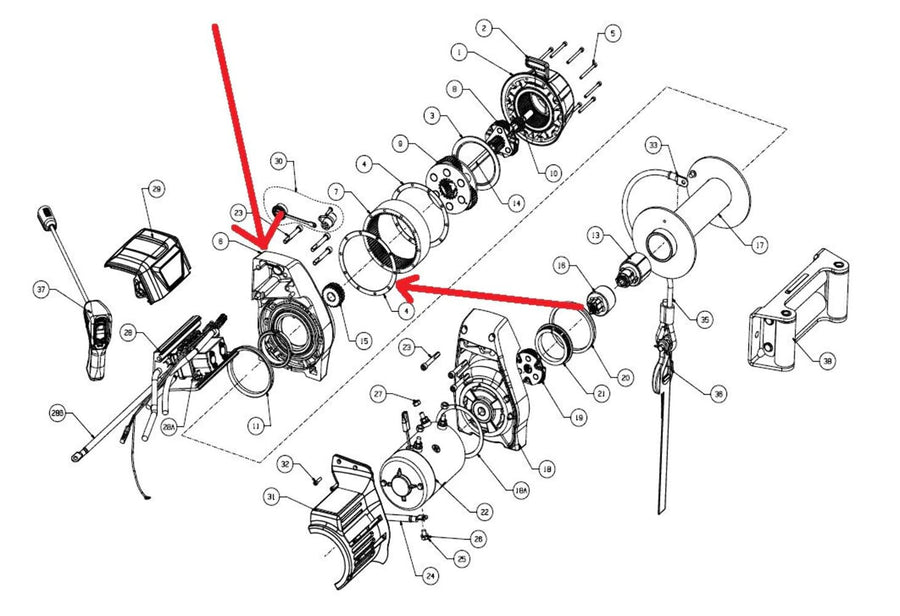 Gear End WARN 86684 Winch Drum Support for 9.5cti and 9.5cti-s Winches