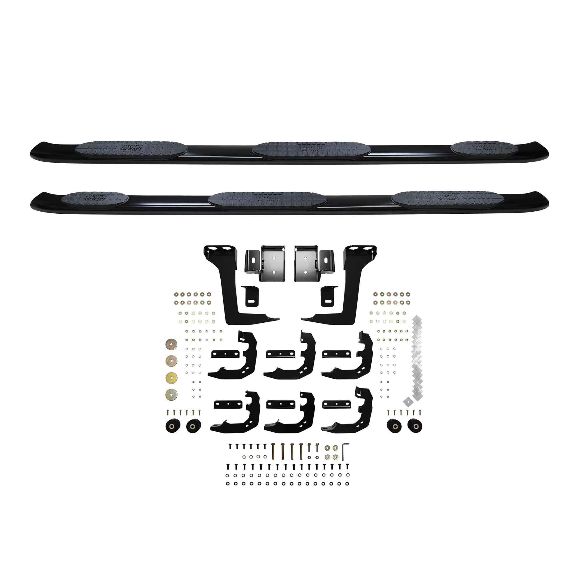Westin PRO TRAXX 5 Oval Wheel to Wheel Nerf Bars fits 2019-2025 Ram 1500 Crew Cab 6'5" Bed (Exc 1500 Classic) Black Pair