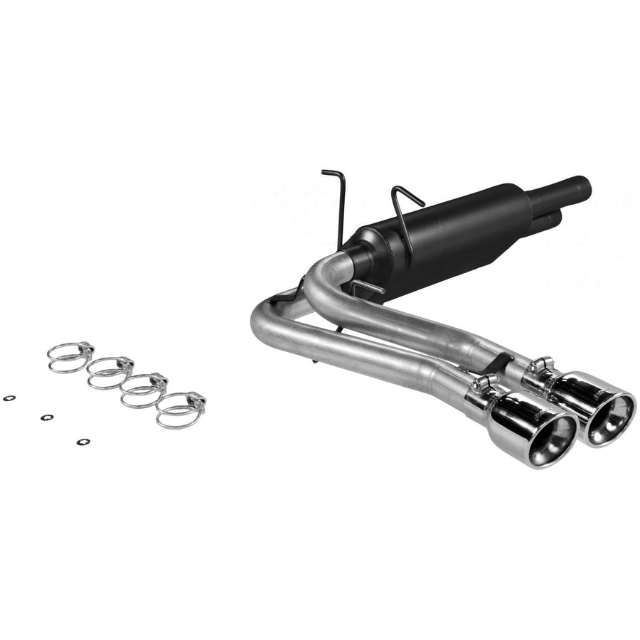 American Thunder Flowmaster 17367 Cat-Back Exhaust Kit 2.5 Inch Aluminized Steel Dual Tailpipes 3 Inch Polished 304 Stainless Steel Tips Compatible with 1999-2004 Ford Lightning 5.4L