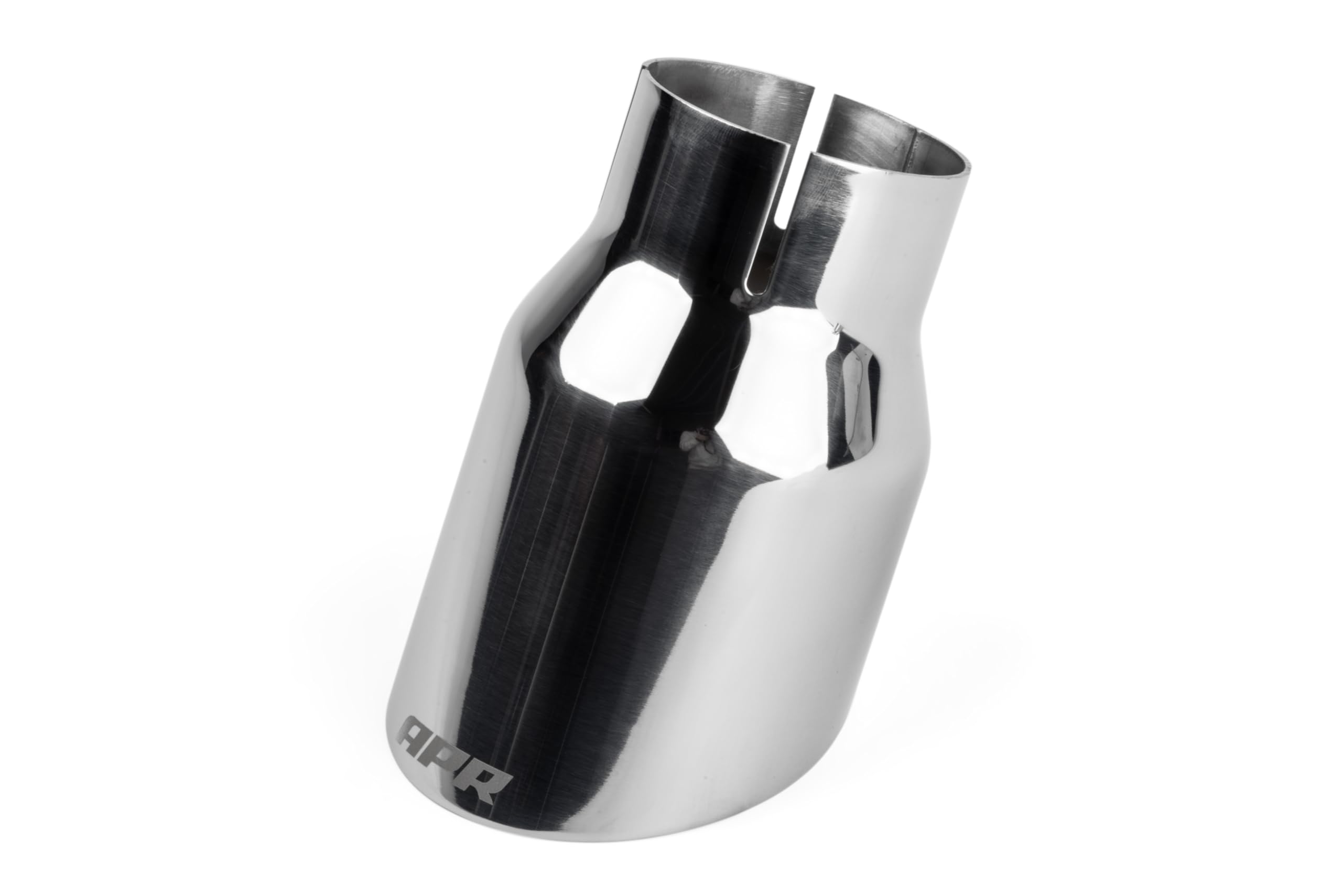 Single-Walled APR TPK0005 3.5 in. Slash-Cut Tips Polished Silver - Set of 2