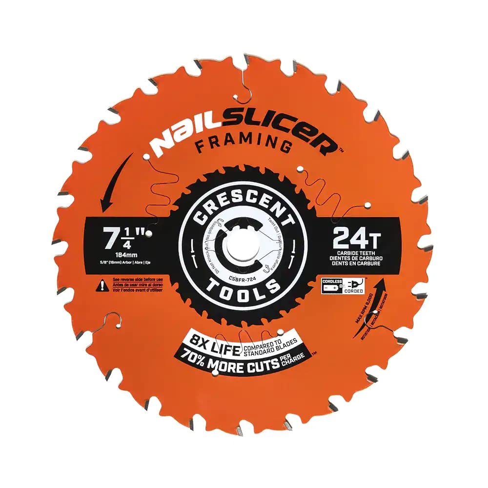 CSBFR-724-10 Crescent Industrial Products Nail Slicer 7-1/4" 24 Tooth Framing Blade - 10 Pack of Blades