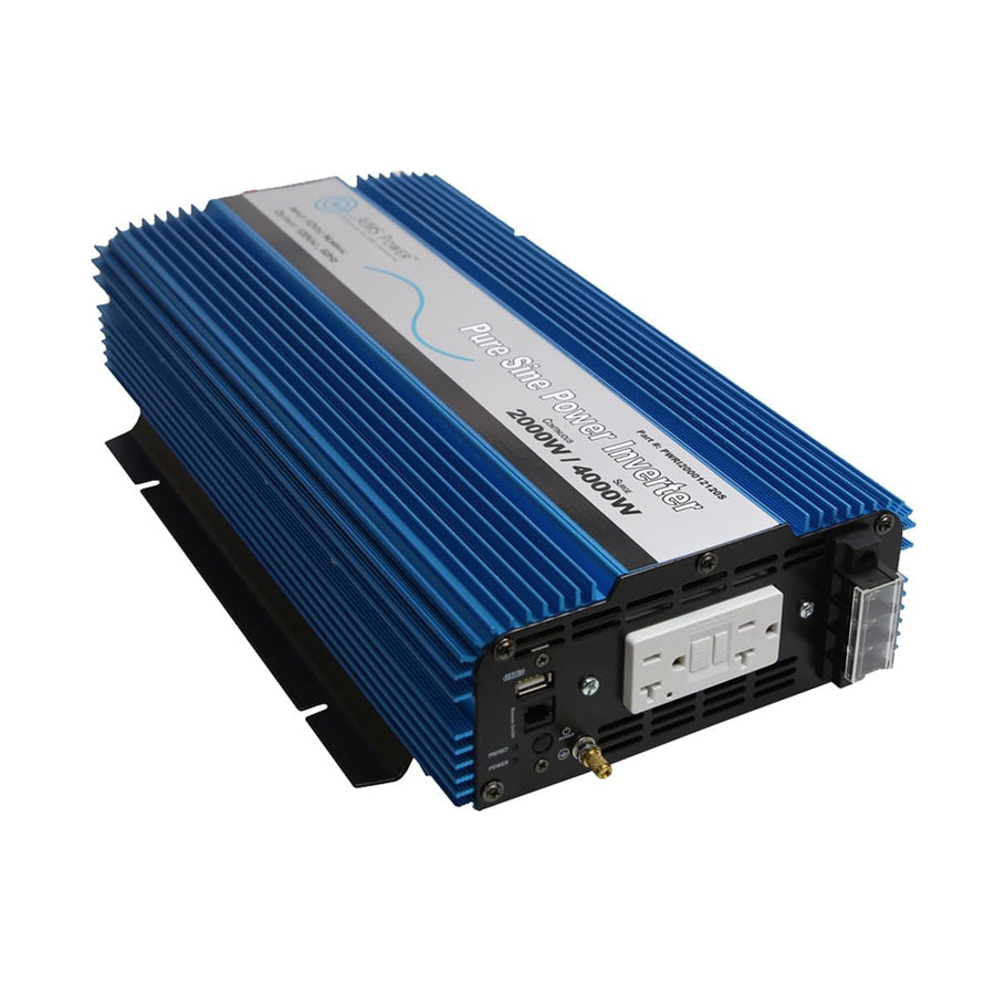 2000 Watt AIMS Power, 4000 Watt Peak, Pure Sine DC to AC Power Inverter, USB Port, 2 Year Warranty, Optional Remote, Listed to UL 458