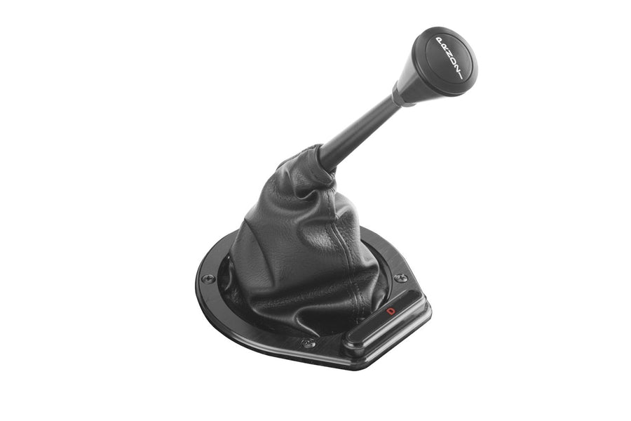 Black Horizontal Round LED Boot Indicator Lokar XCINB-1735 with Boot for Ford AOD Transmission