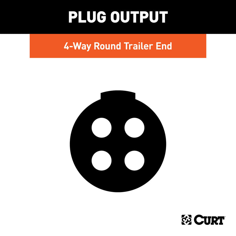 4-Pin Round Wiring Harness Plug CURT 58061 Trailer-Side