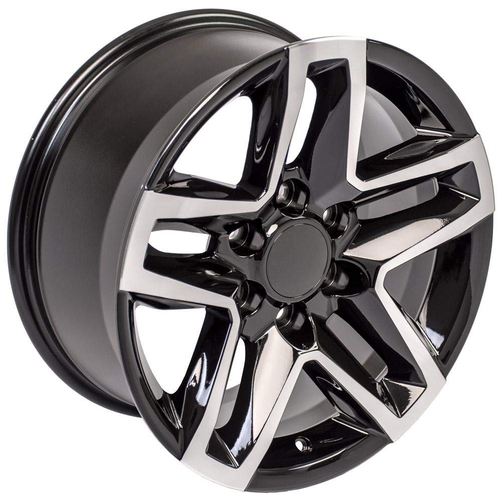 18 Inch OE Wheels CV34B Rim Fits Silverado 1500 Trail Boss Style 6x139.7 18x8.5 Gloss Black Machined - Hollander 5911 (1)