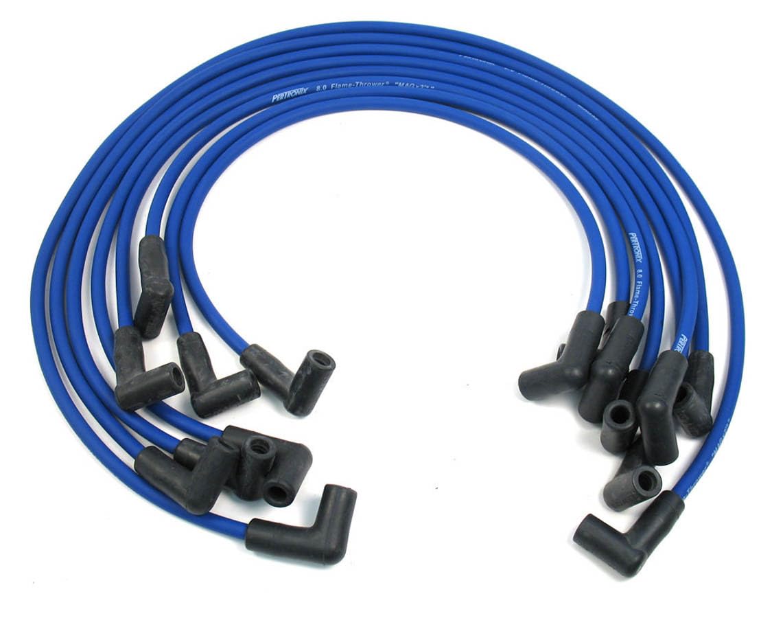 Blue Pertronix 808311 Flame-Thrower Custom Fit 8mm 8 Cylinder Spark Plug Wire