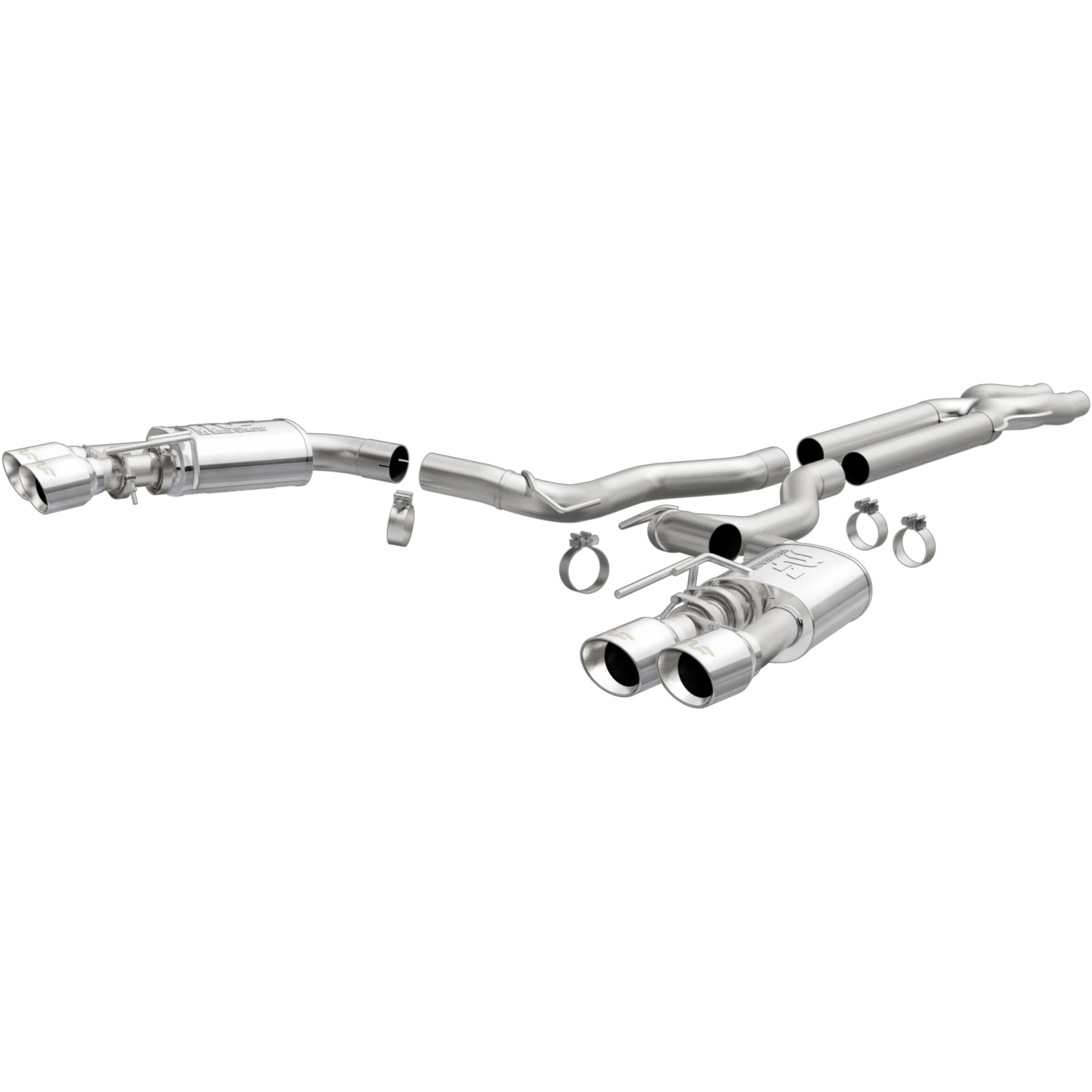 Performance Exhaust System MagnaFlow 19368: Cat-Back, Competition Series, For 2018-2023 Ford Mustang, Quad Split Rear Exit Style