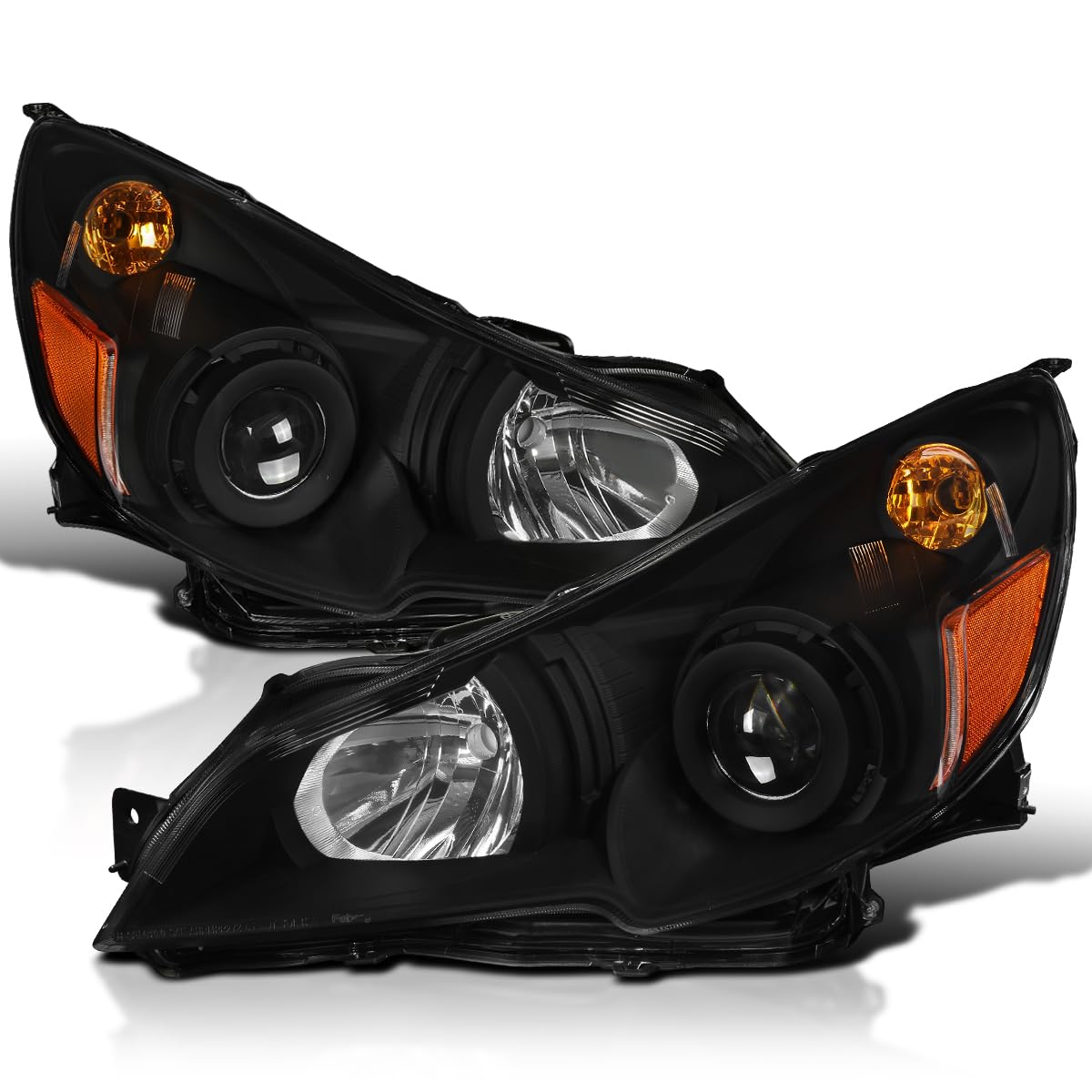 Black Projector Headlights SPEC-D TUNING Compatible with 2010-2014 Subaru Legacy, 2010-2014 Subaru Outback, Left + Right Pair Headlamps Assembly