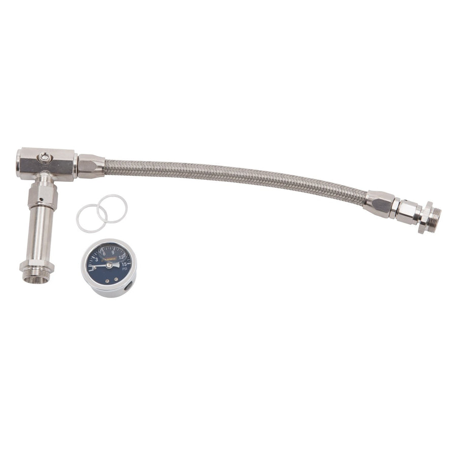 Endura Edelbrock 641101 -6 Dual Inlet Kit W/Pressure Gauge For All Holley Carbs (Xcpt 4010/4011) W/ 7/8"-20 Inlets