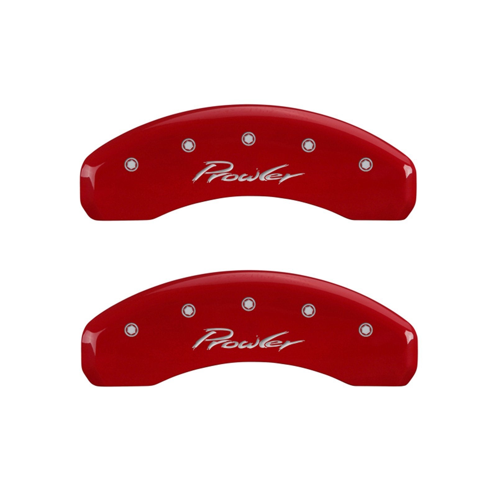 MGP 'Prowler' Caliper Covers 32014SPRLRD Engraved Caliper Cover with Red Powder Coat Finish and Silver Characters, (Set of 4)