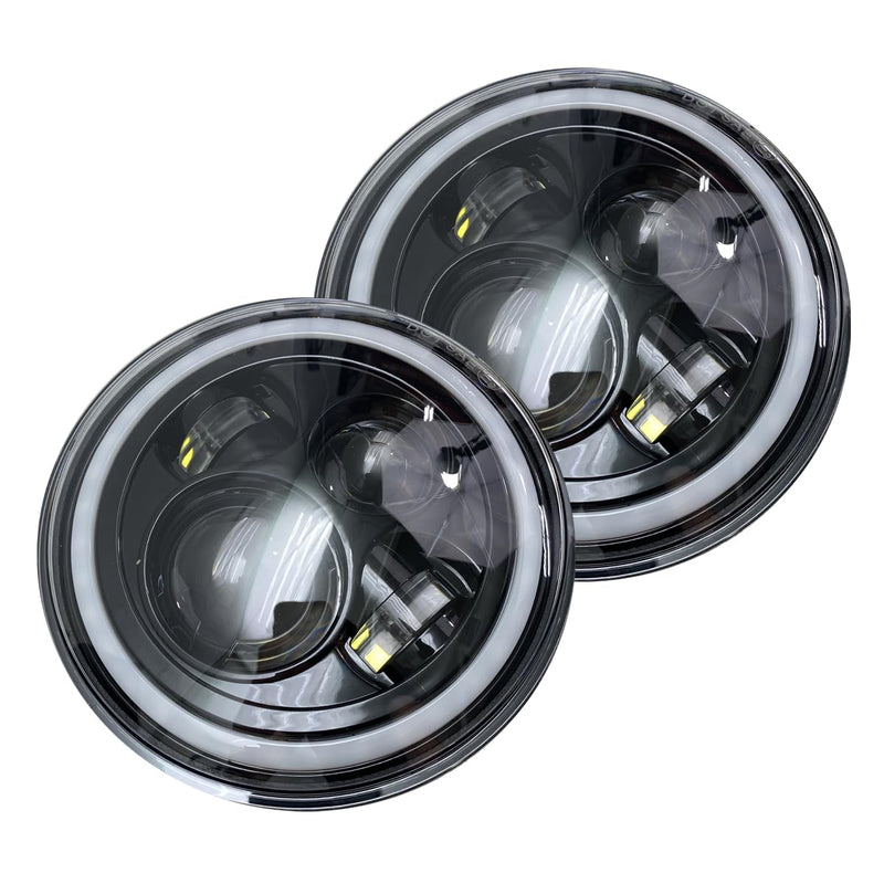 Race Sport Lighting RS7RGBH2 7in (2) LED Projector Kit 4x10Watt w/ColorSMART RGB Multi-Color Halo & Plug-&-Play H4 H/L