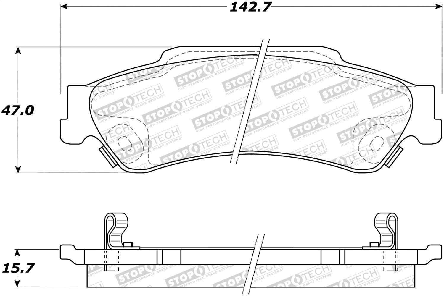 Rear StopTech 308.07290 Brake Pads with Shims and Hardware Street