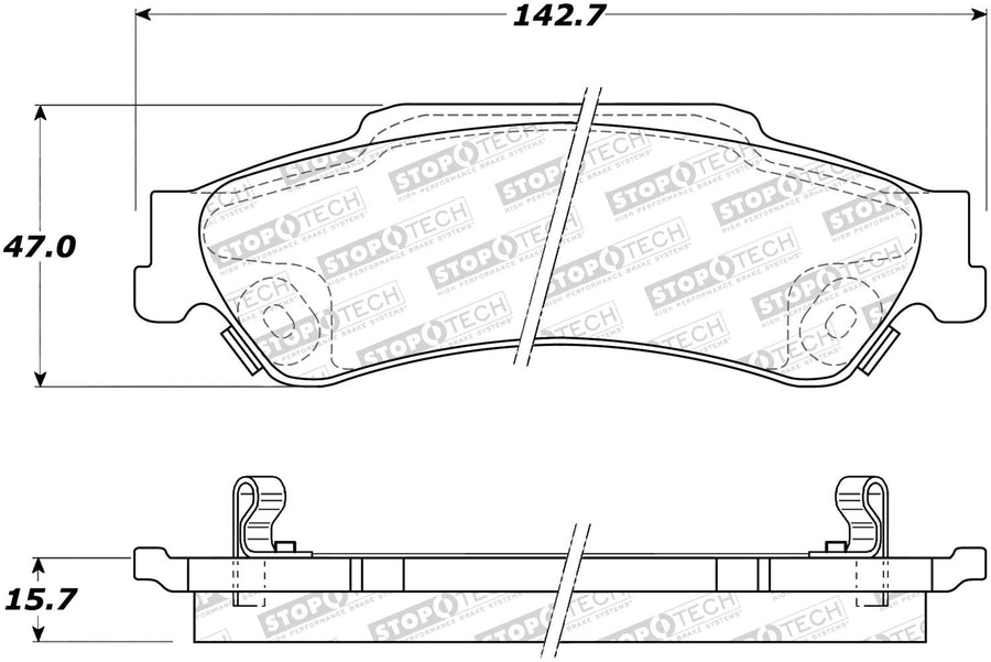Rear StopTech 308.07290 Brake Pads with Shims and Hardware Street