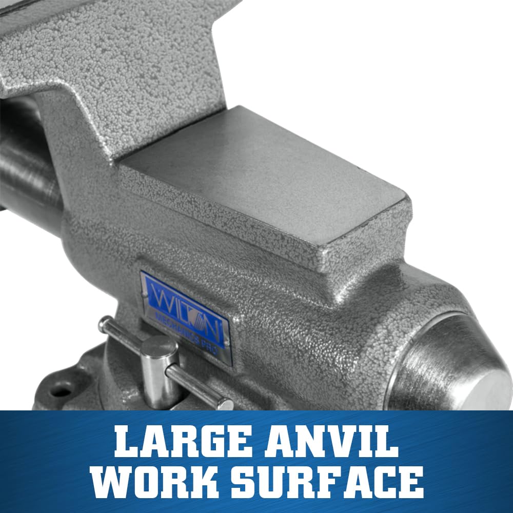 Wilton Pro Mechanics Bench Vise, 6-1/2" Jaw Width, 6" Jaw Opening, 4-3/8" Throat (Model 865M)