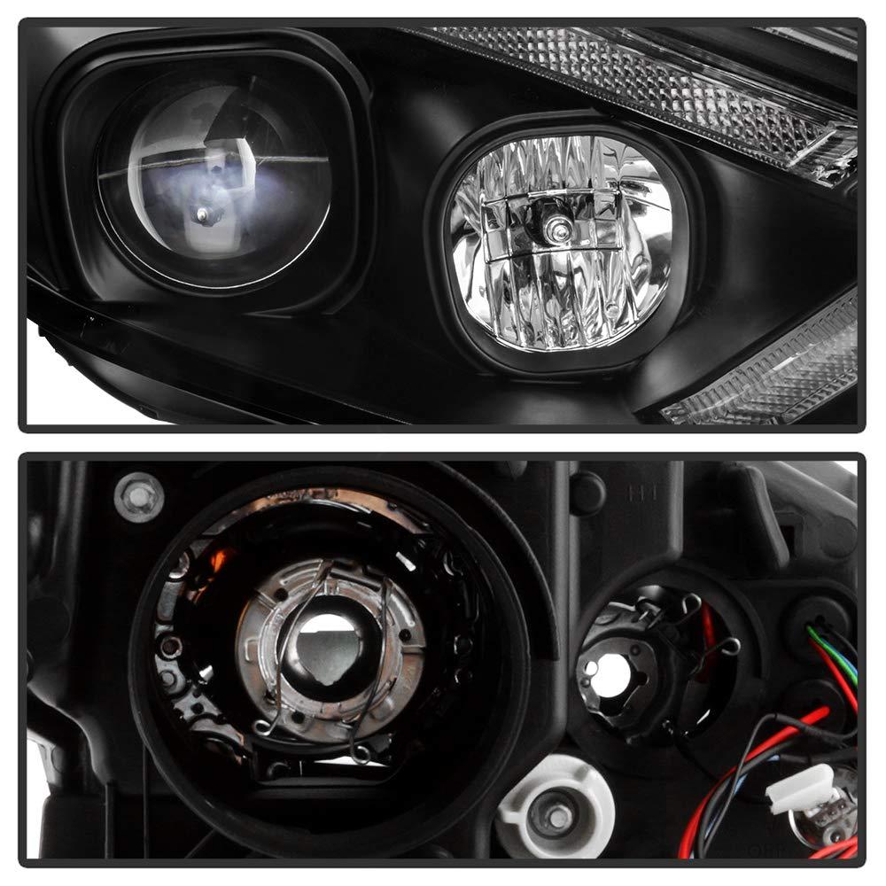 Ford Focus 15-18 Spyder 5086105 Projector Headlights - Sequential Turn Signal Light Bar - Low Beam-H7(Included) ; High Beam-H1(Included) ; Signal-LED(Included) - Black