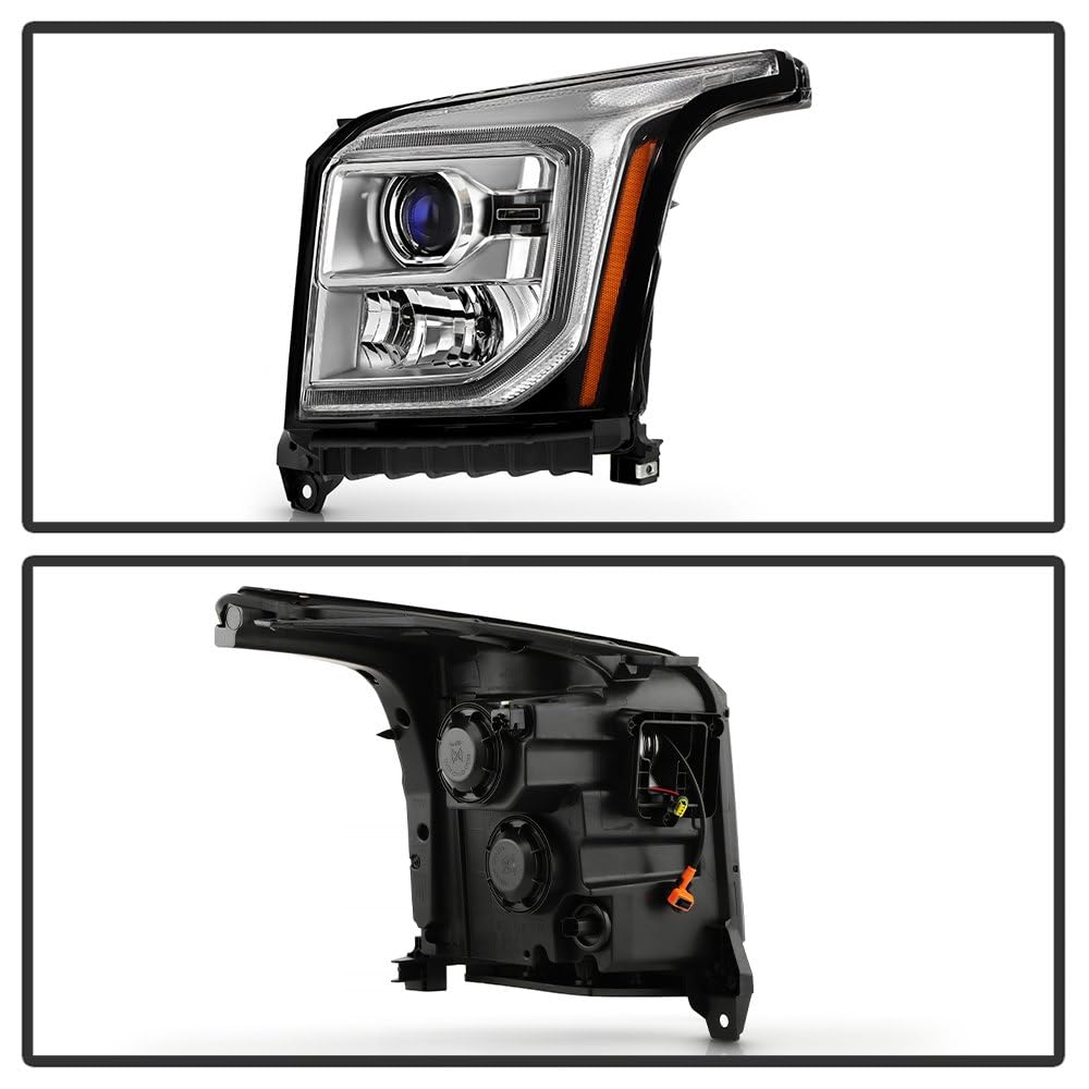 GMC Yukon & Yukon XL 2015-2020 Spyder (POE) HID Only (Do Not Fit Halogen Models) w/LED DRL Projector Headlight - (Bulb & Ballast Not Included) OE Left