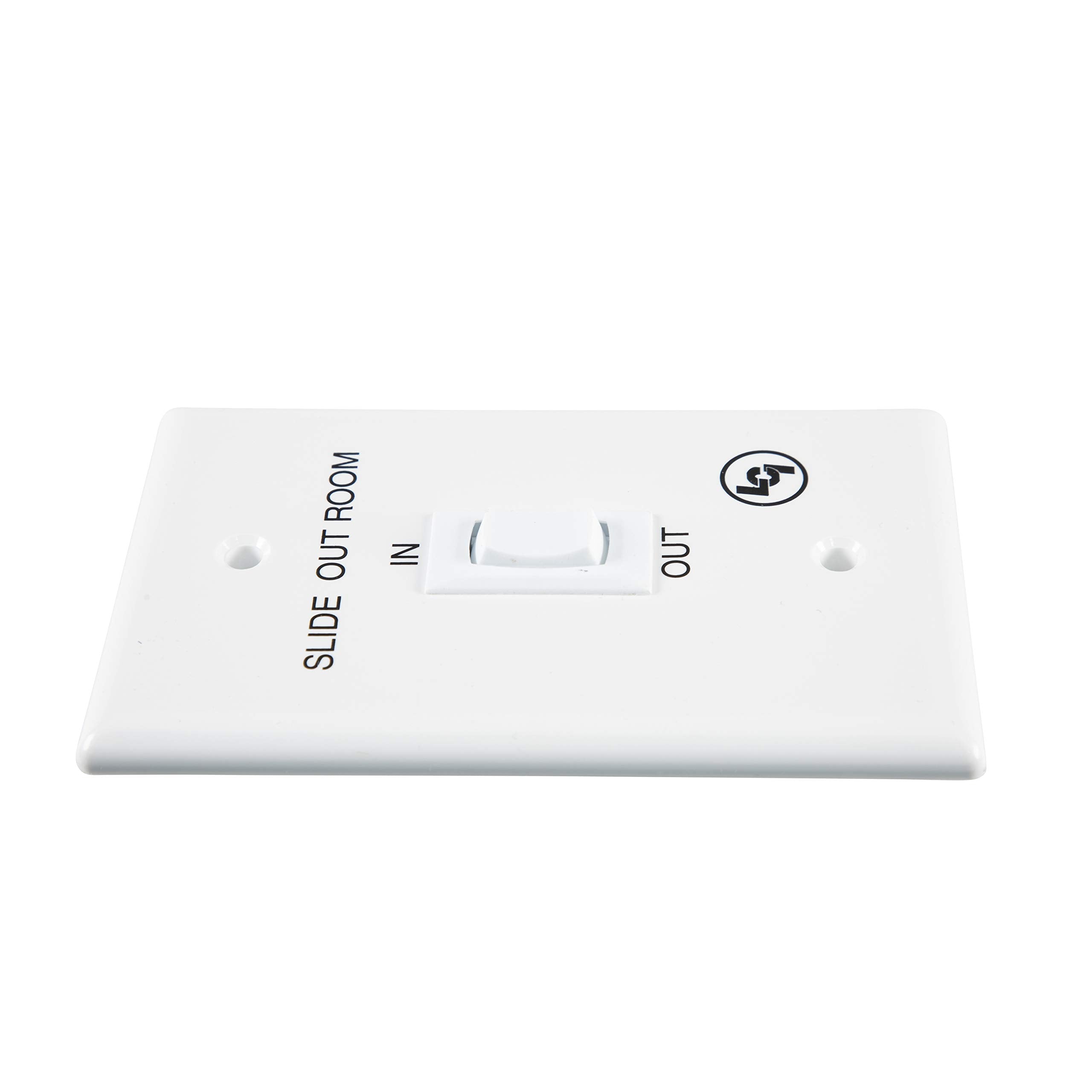 In-Wall Lippert Replacement Interior In/Out Switch Assembly with 3 Connectors on the Back for RV Slide-Out Systems, White - 120639