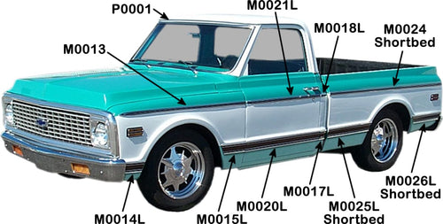 Brothers Trucks M0026L-69 Lower Rear Bedside Molding - Shortbed - Woodgrain - LH
