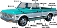 M0018L-69 Brothers Trucks Cab Molding - Upper - Black - Left