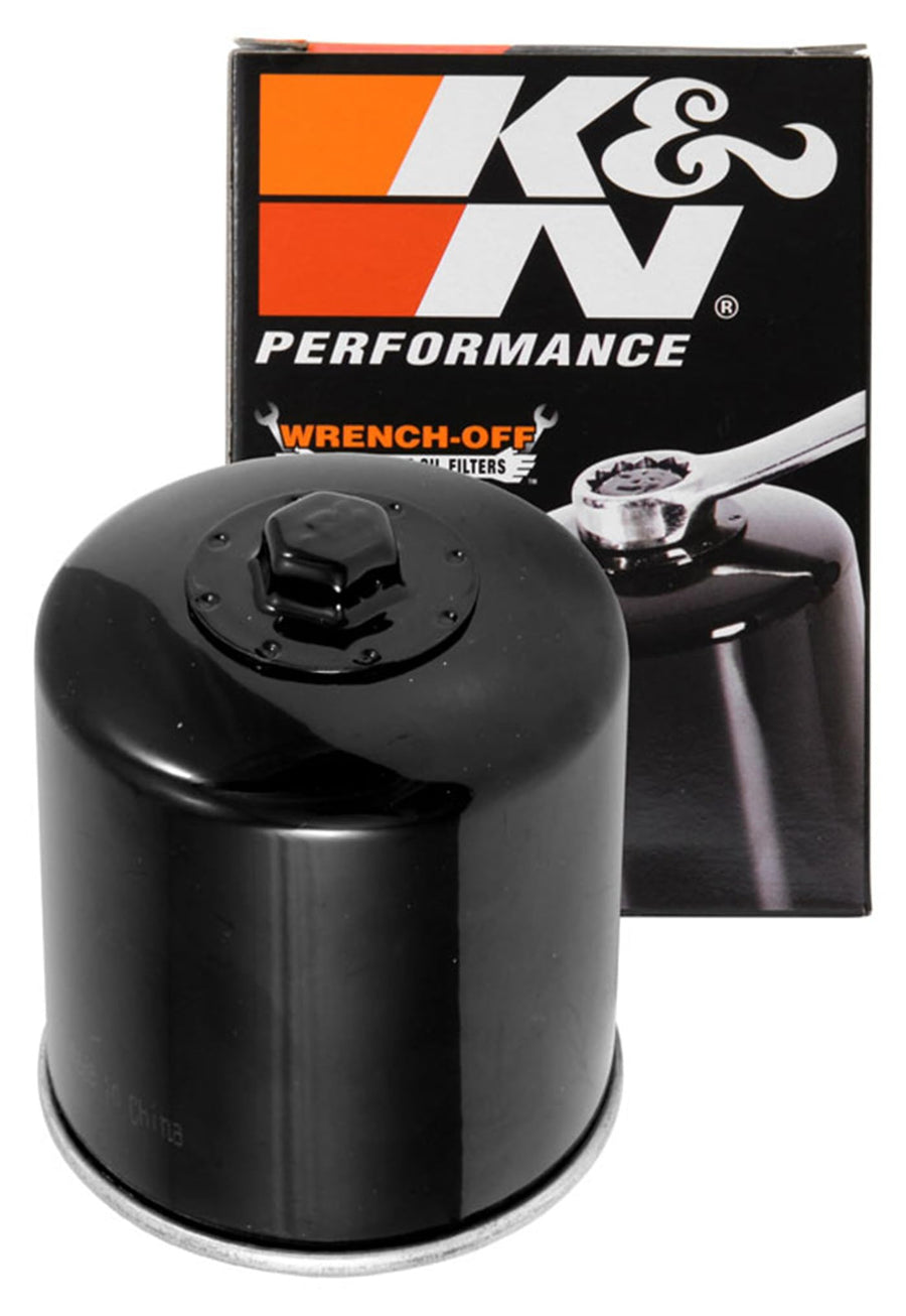 K&N Motorcycle Oil Filter: Premium High Performance, Designed to be used with Synthetic or Conventional Oils, Wrench Off Nut: Fits Select Harley Davidson Motorcycles KN-174B