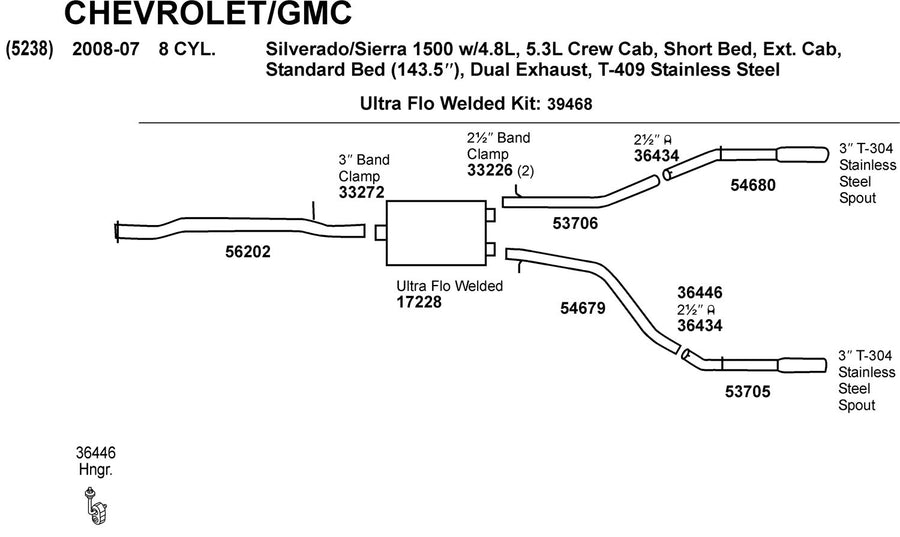 Exhaust Pipe Dynomax 56202 for Chevrolet Silverado 1500