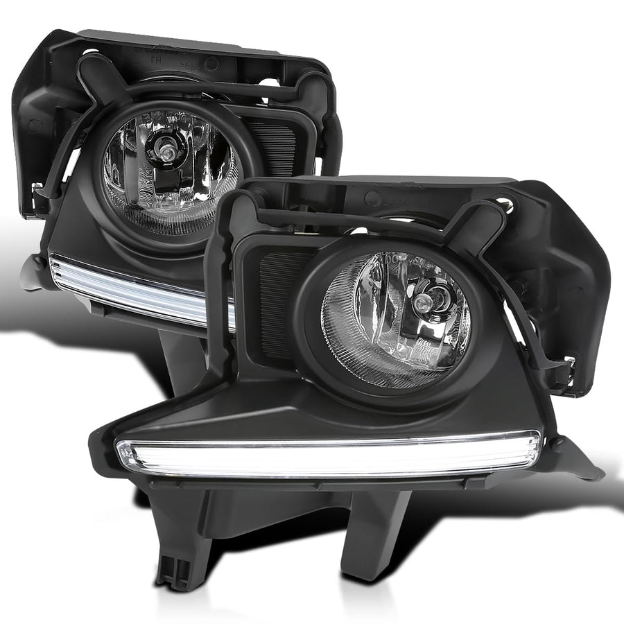 Fog Lights SPEC-D TUNING with LED Strip + Bulbs Compatible with 2014-2016 Toyota Highlander, L+R Pair Assembly
