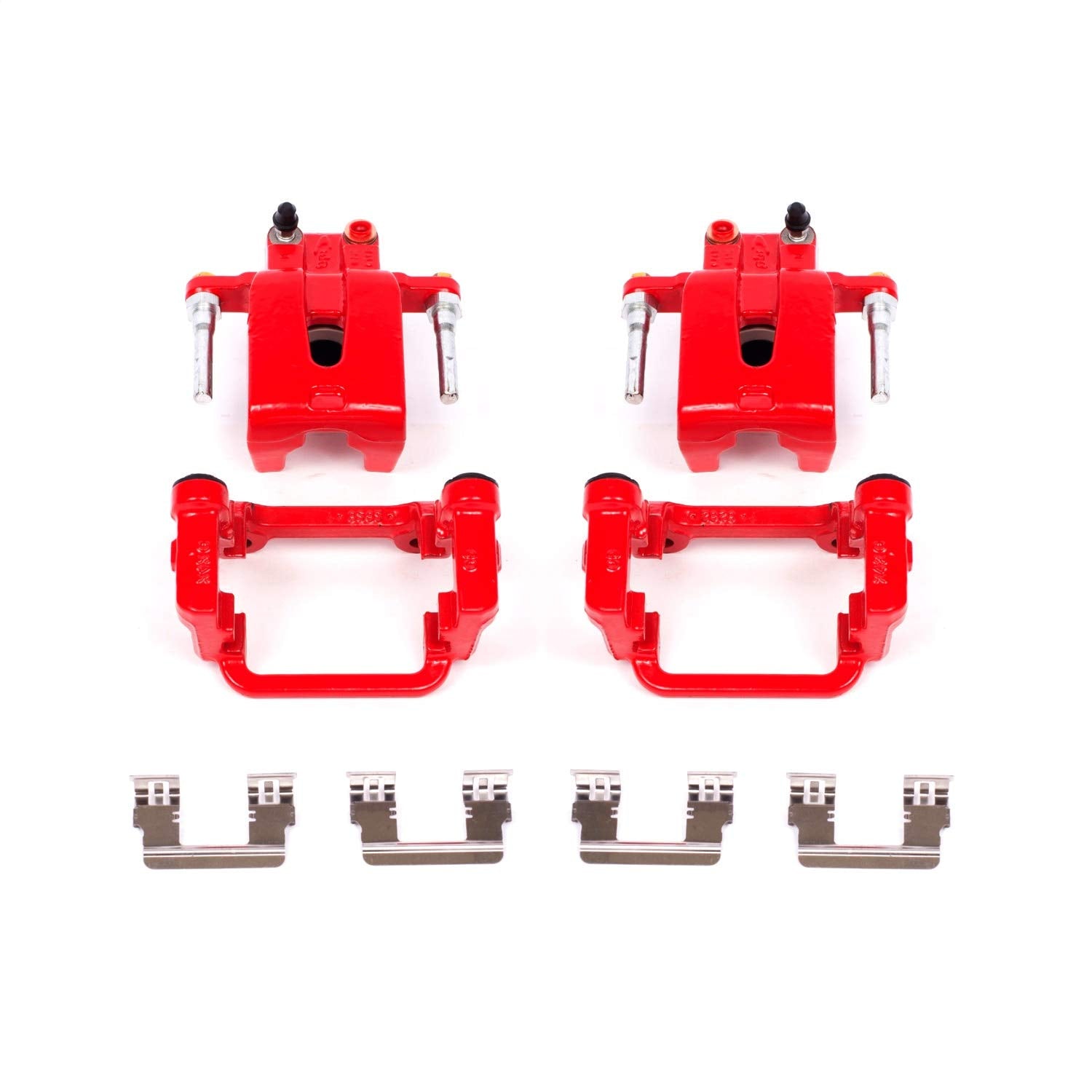 Power Stop S4992 Red Powder Coated Rear Calipers Pair For Chrysler 300 | Dodge Challenger Charger Magnum [Application Specific]