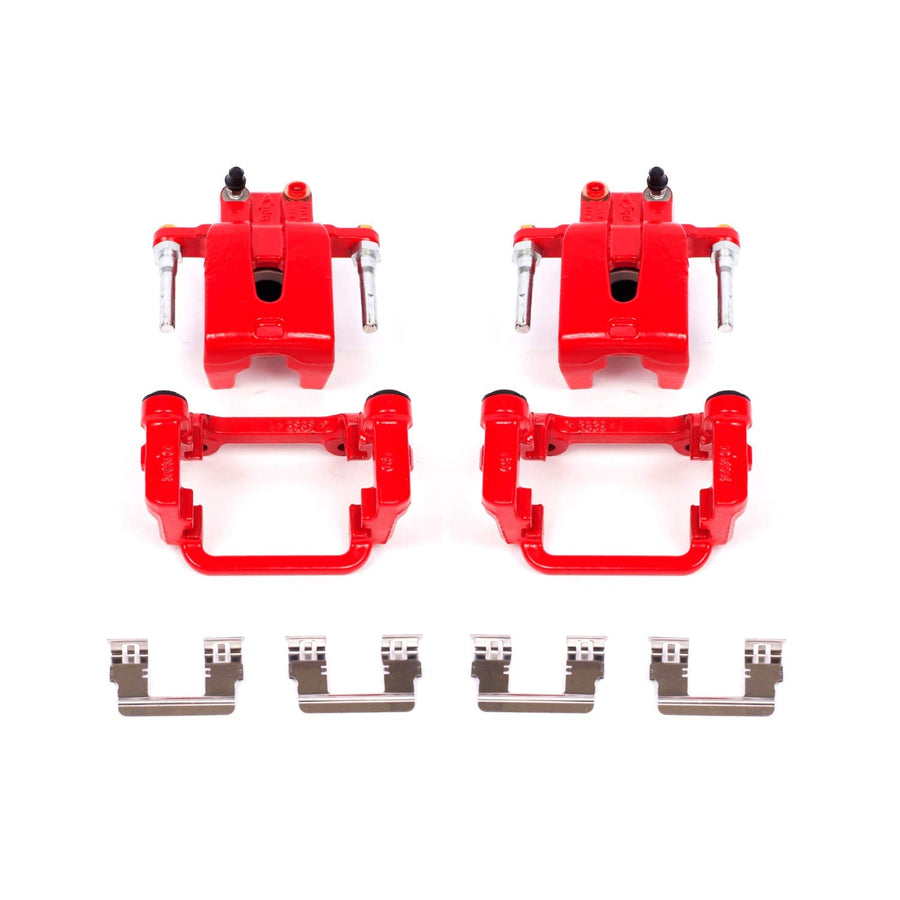 Power Stop S4992 Red Powder Coated Rear Calipers Pair For Chrysler 300 | Dodge Challenger Charger Magnum [Application Specific]