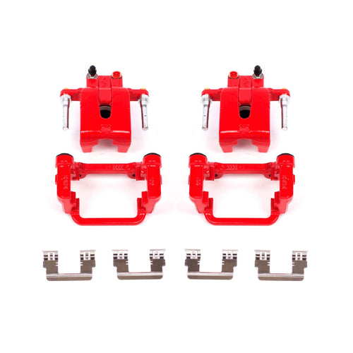 Power Stop S4992 Red Powder Coated Rear Calipers Pair For Chrysler 300 | Dodge Challenger Charger Magnum [Application Specific]