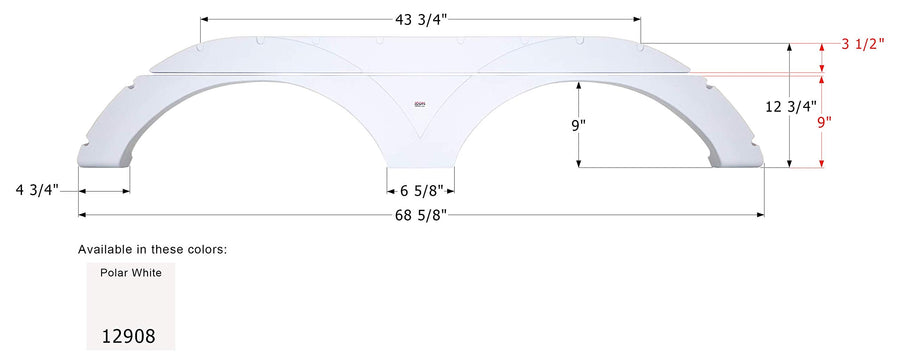 Fender Skirt ICON, Tandem, Keystone, FS2908, Polar White