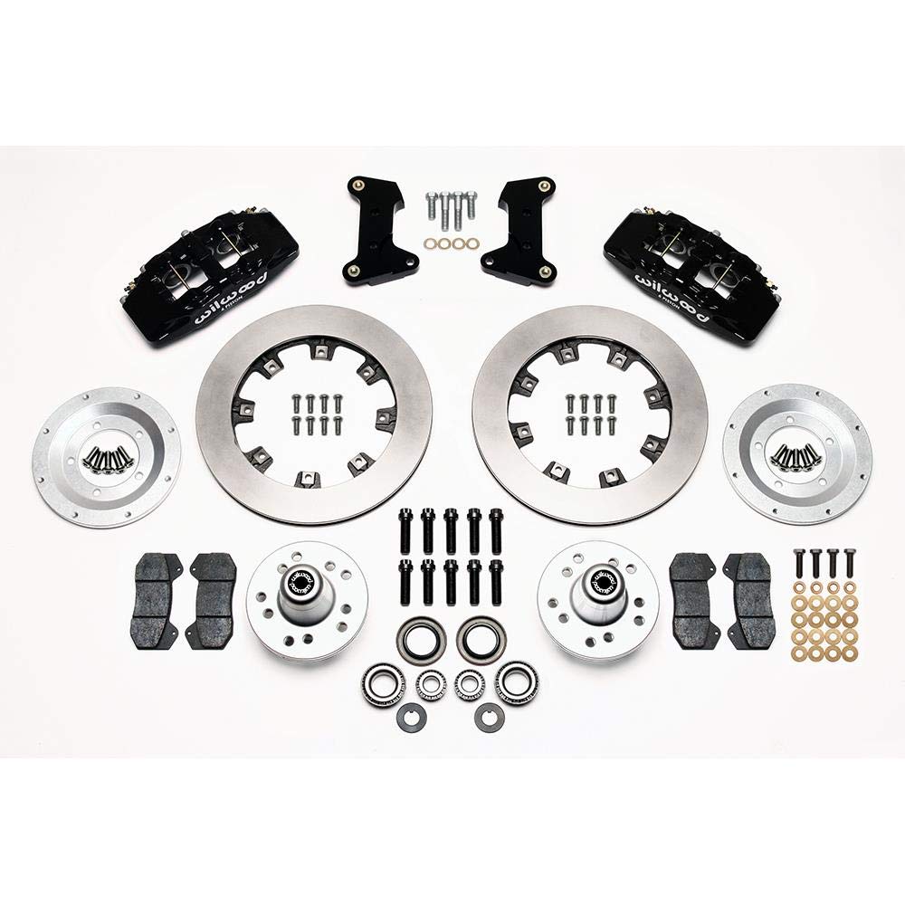 Wilwood Brake System, Wilwood Forged Dynapro 6 Big Brake, Front, 6 Piston Caliper, 12.190 in Plain Iron Rotor, Aluminum, Black Powder Coat
