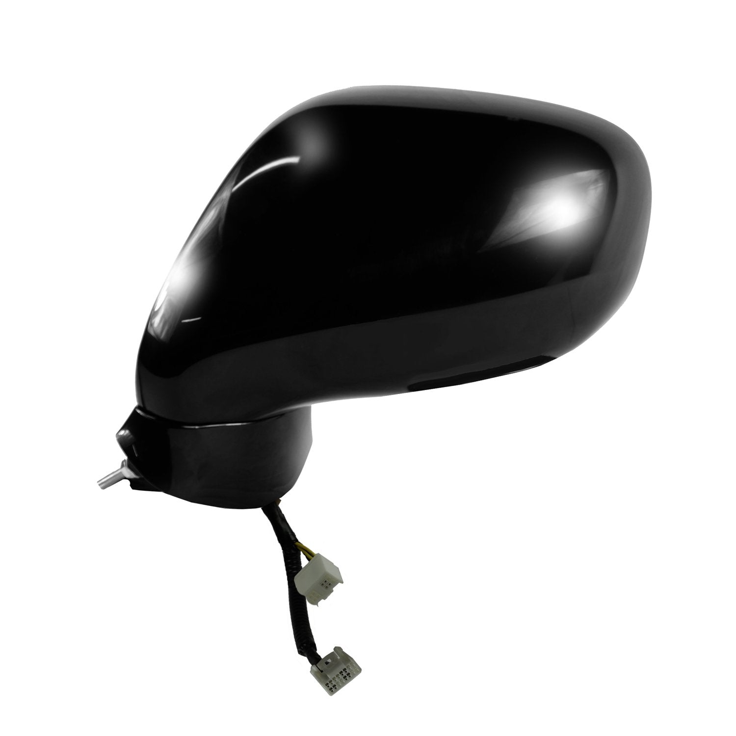 Driver Side Fit System Mirror for Lexus IS250, IS350, Black w/PTM Cover, w/Memory, Puddle lamp, Foldaway, w/o auto dimming, Heated Power