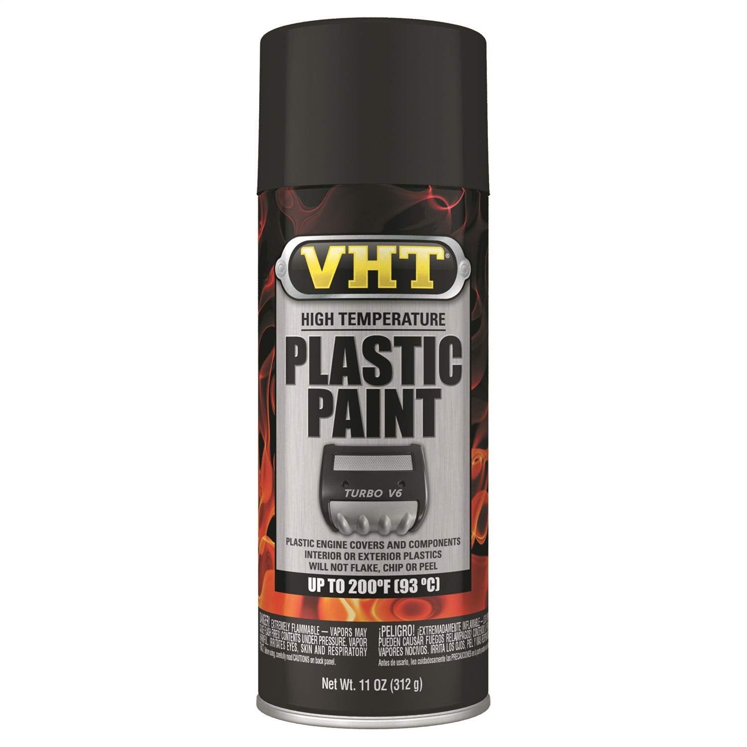 High Temperature VHT Duplicolor ESP820007 Black Plastic Paint, 11. Fluid_Ounces