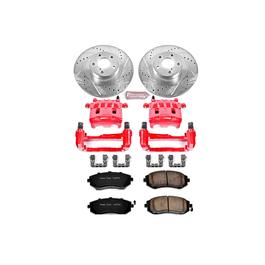Power Stop 1-Click Performance Brake Kit with Caliper For Saab 9-2X, Subaru Baja, Subaru Forester, Subaru Impreza, Subaru Legacy, Subaru Outback [Model Specific]