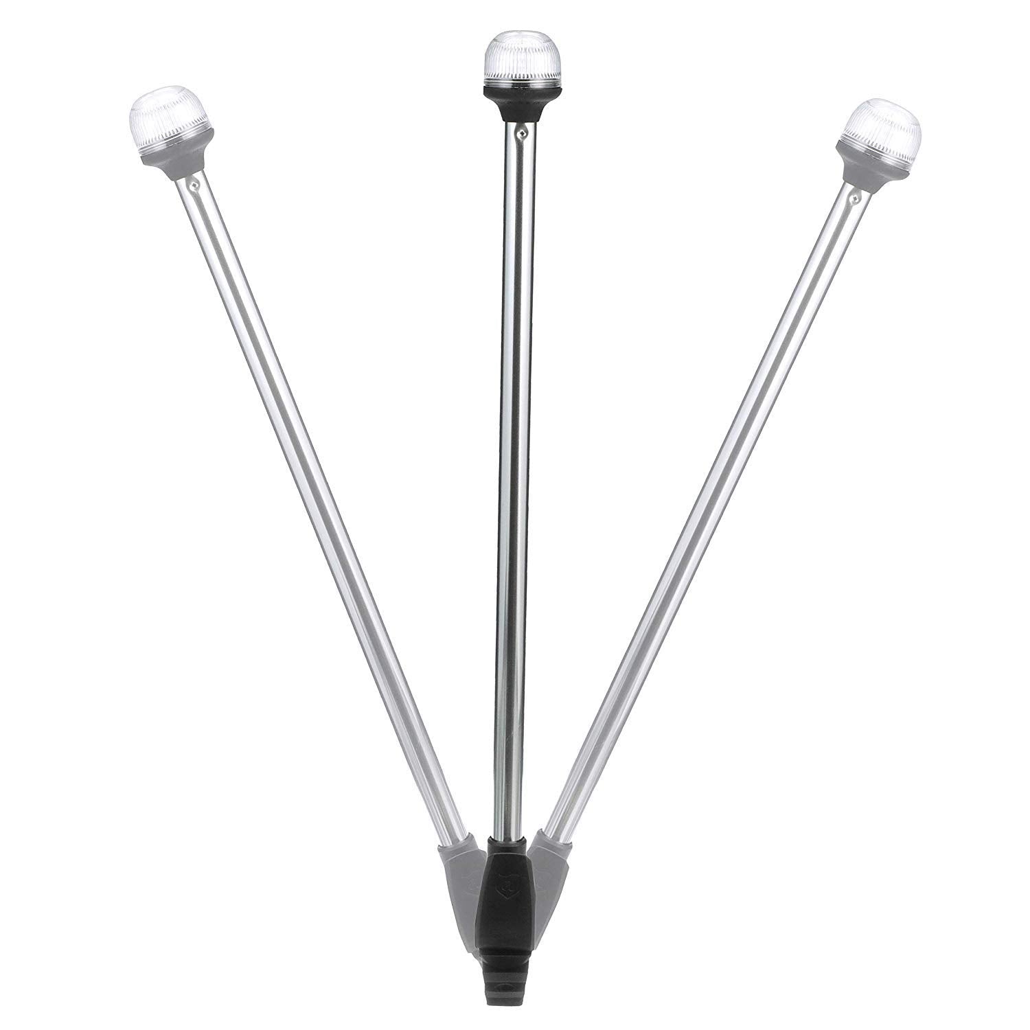 Folding 12-Inch All-Round Attwood Marine Boat Incandescent Pole Light, Silver, One Size