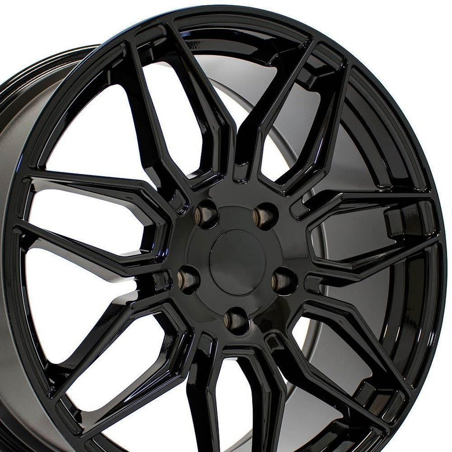 19 Inch OE Wheels CV03D Rim Fits Corvette C8 Z06 Style 5x120 19x8.5 Gloss Black - Hollander 95580 (1)