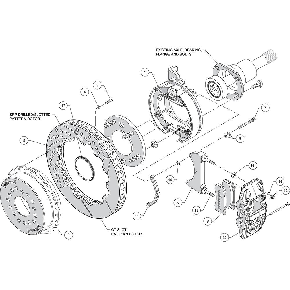 Chevy Brake Kit Rear 12 Bolt 2.81in Offset Wilwood