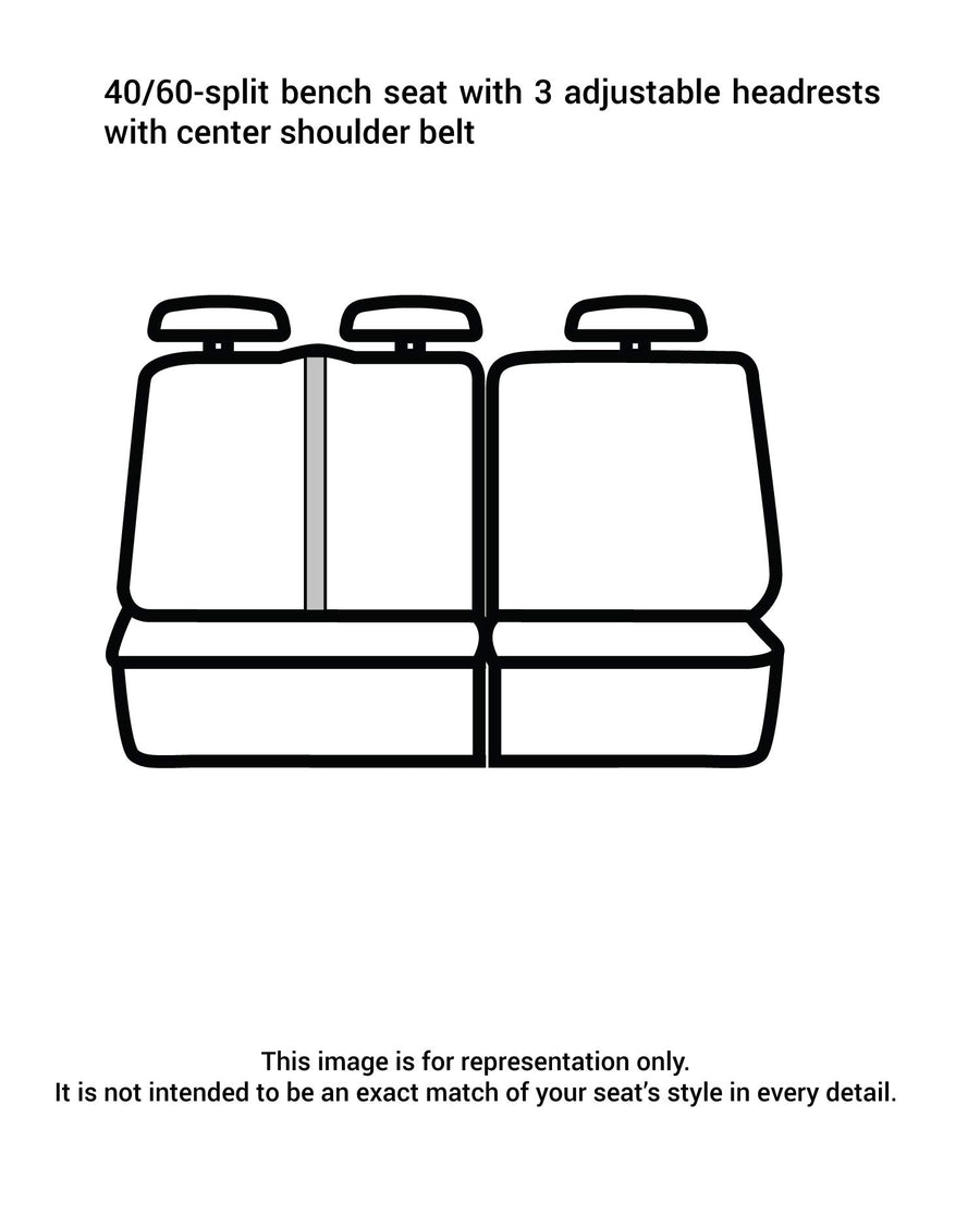 Covercraft Custom Seat Covers Polycotton SeatSaver | SS8413PCGY | 2nd Row 40/60 Bench Seat | Fits 2012-2015 Toyota Tacoma Double Cab, Gray