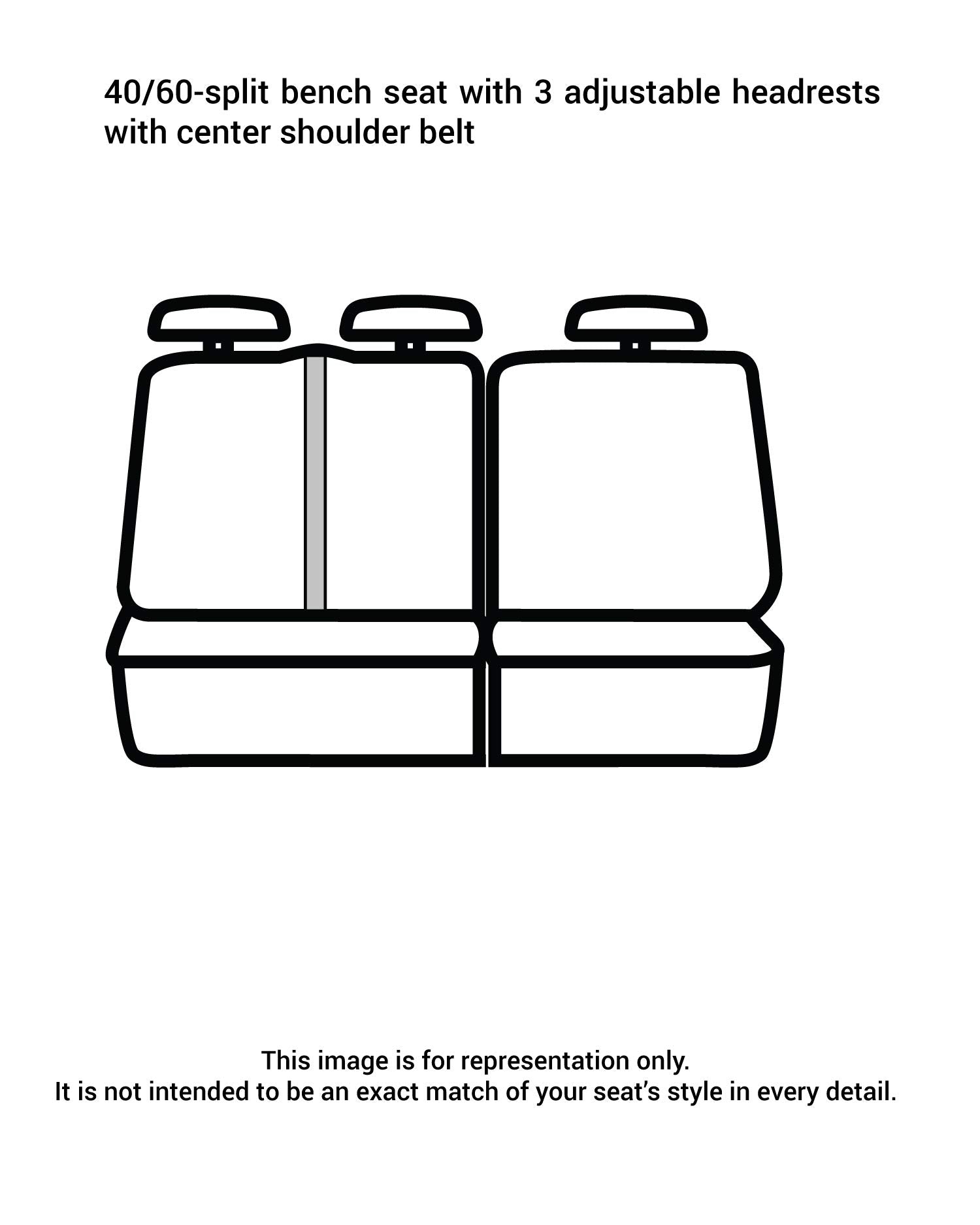 Covercraft Custom Seat Covers Carhartt SeatSaver | Fits 2016-2023 Toyota Tacoma Double Cab | 2nd Row 40/60 Bench Seat, Duck Weave Gravel