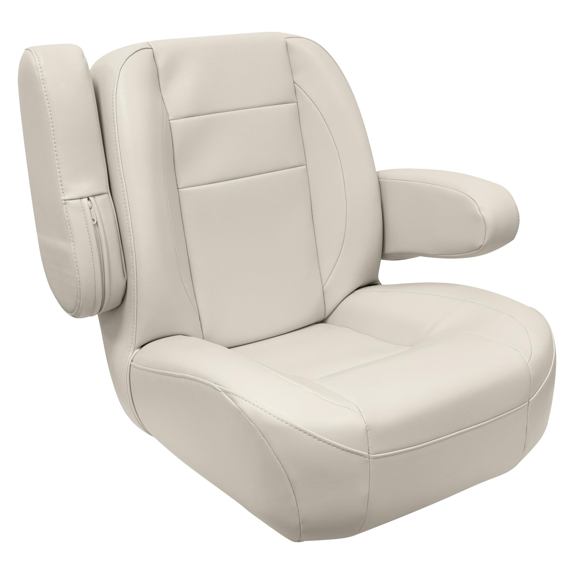 Mid Back Wise 3127-990 Premier Pontoon/Boat Helm with Flip Up Arm Rests - Platinum