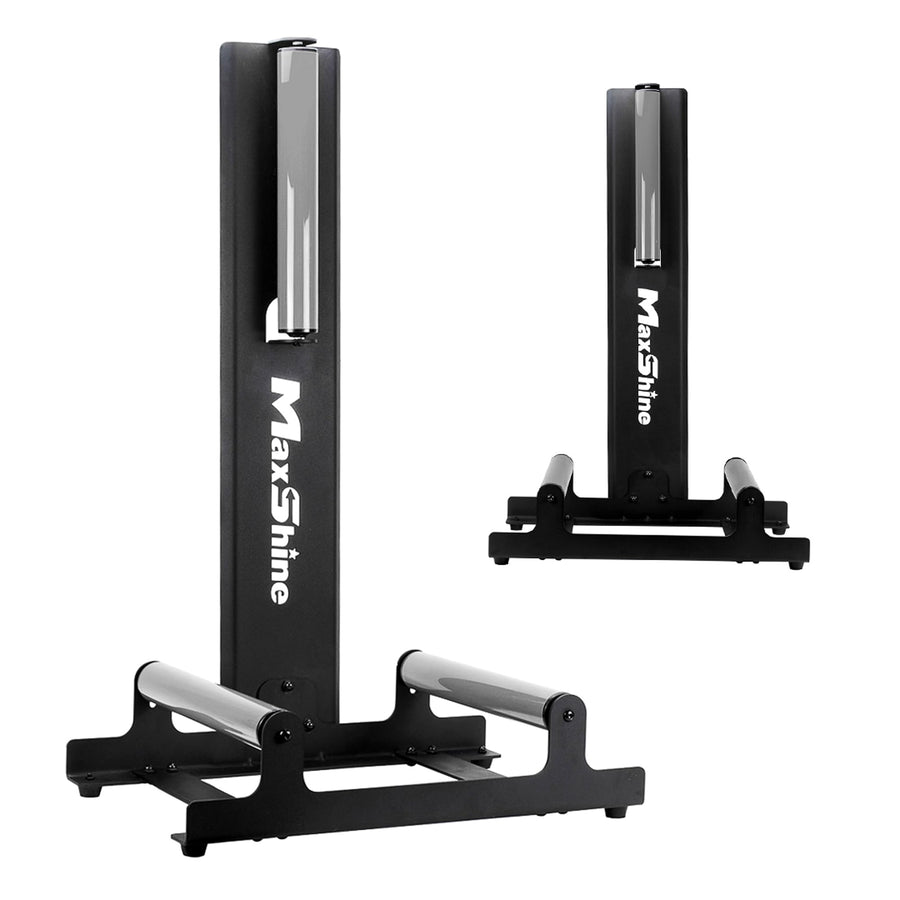 Maxshine Wheel Detailing Rim Rolling Stand (WS01) - 23”L x 14”W x 36”H, 360° Tire & Rim Detailing, Ceramic Coating, Tire Shine, Wheel Wash & Roller Stand - Black