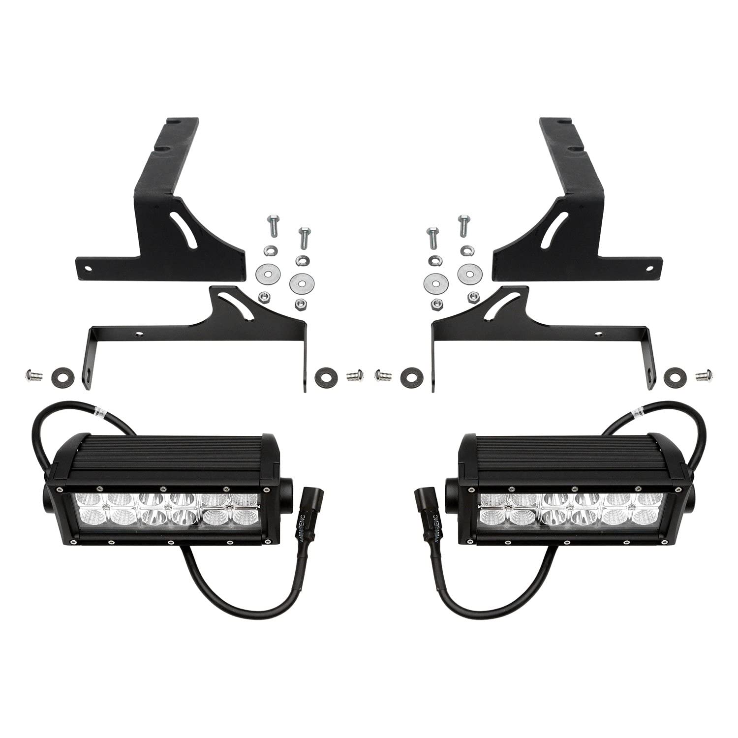 ZROADZ Rear Bumper LED Kit Z381421-KIT Incl. [2] 6 in. LED Straight Double Row Light Bars Universal Wiring Harness Mounts Under Rear Bumper