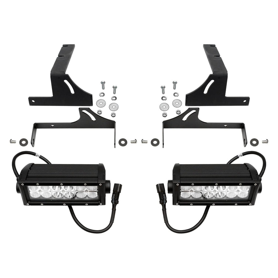 ZROADZ Rear Bumper LED Kit Z381421-KIT Incl. [2] 6 in. LED Straight Double Row Light Bars Universal Wiring Harness Mounts Under Rear Bumper