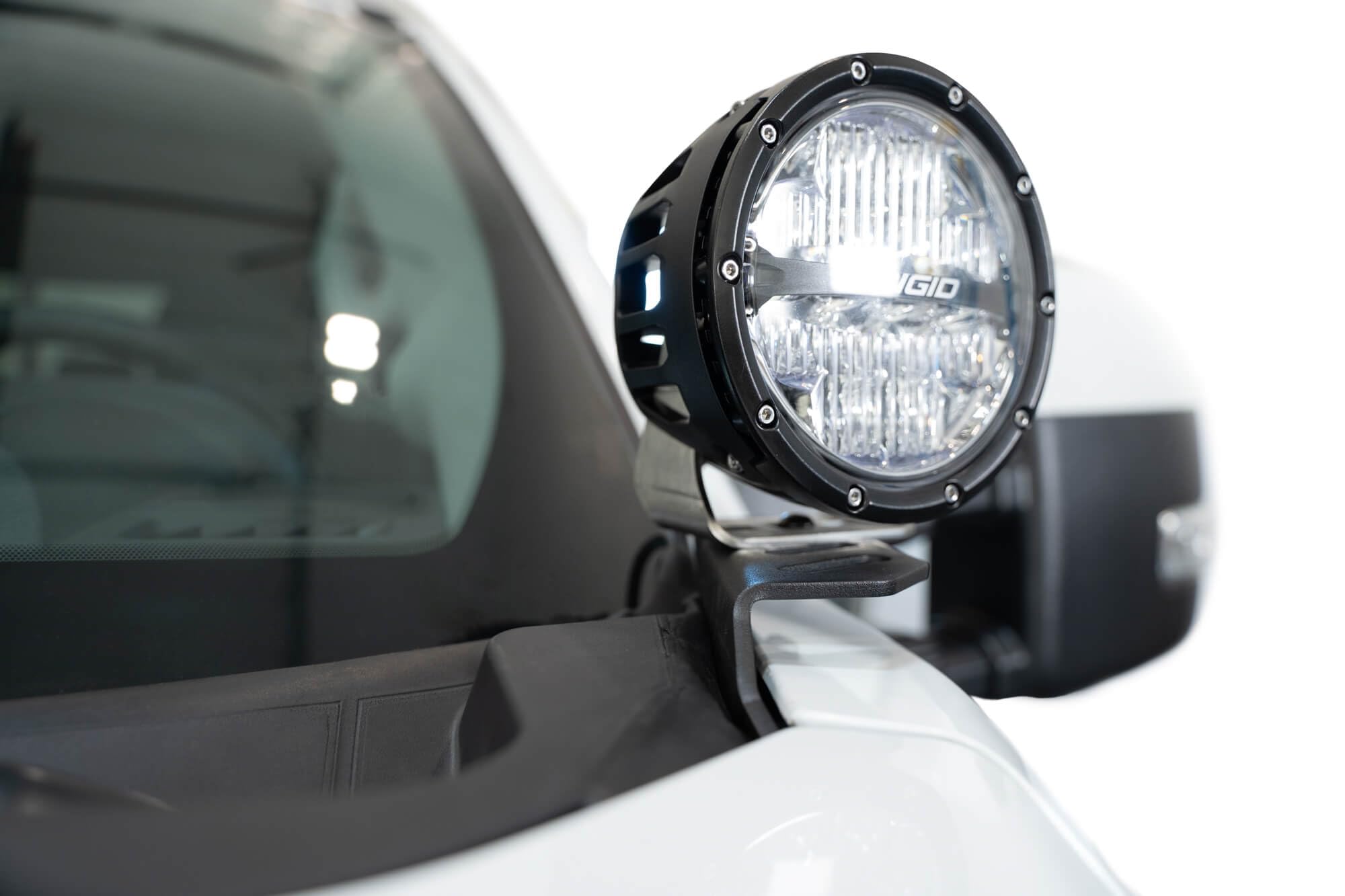 Ditch Light Brackets Addictive Desert Designs for The 2023-2024 Ford F-250 & F-350 | Mounts up to 6” LED Light Pods | Driver/Passenger Side Pair | Installs to Hood Hinge | Made in The USA