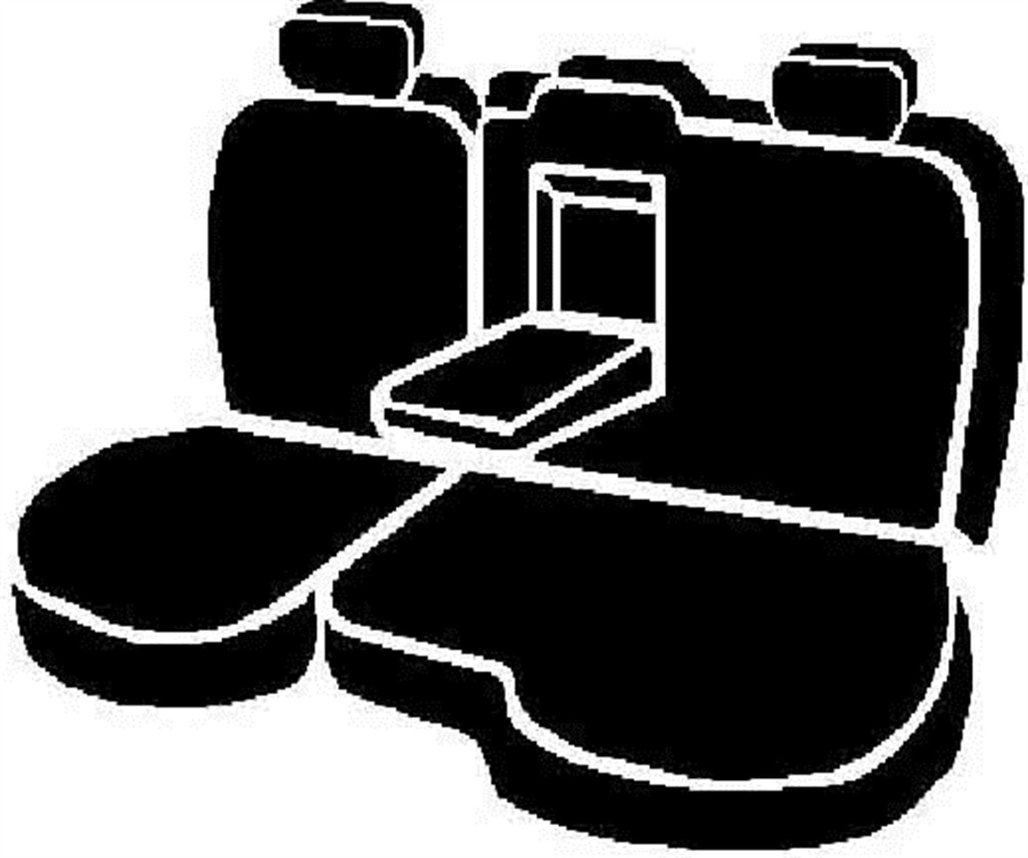 Fia RED SL62-27 Custom Fit Rear Seat Cover Split Seat 60/40 - Leatherette, (Black w/Red Center Panel)