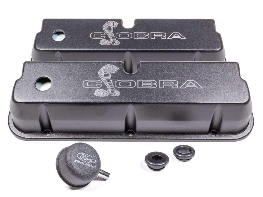 Cobra Logo Ford Racing M-6582-LE302SBK Black Valve Cover with SBF
