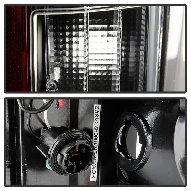 Ford F150 Spyder 5085955 2018-2019 Light Bar LED Tail Lights (not compatible with rear blind spot sensor models) - Reverse-3157(Not Included) - All Black
