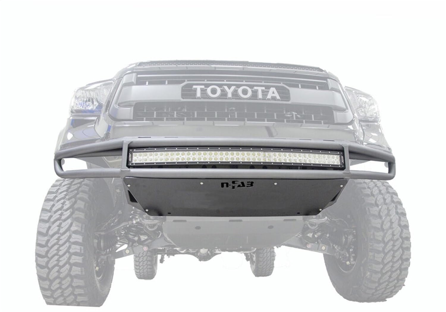 Toyota Tundra Bumper for RealTruck | 40" Multi-Mount System, Aluminum Skid Plate, Gloss Black | T141MRDS | Fits 2014 - 2021 Toyota Tundra