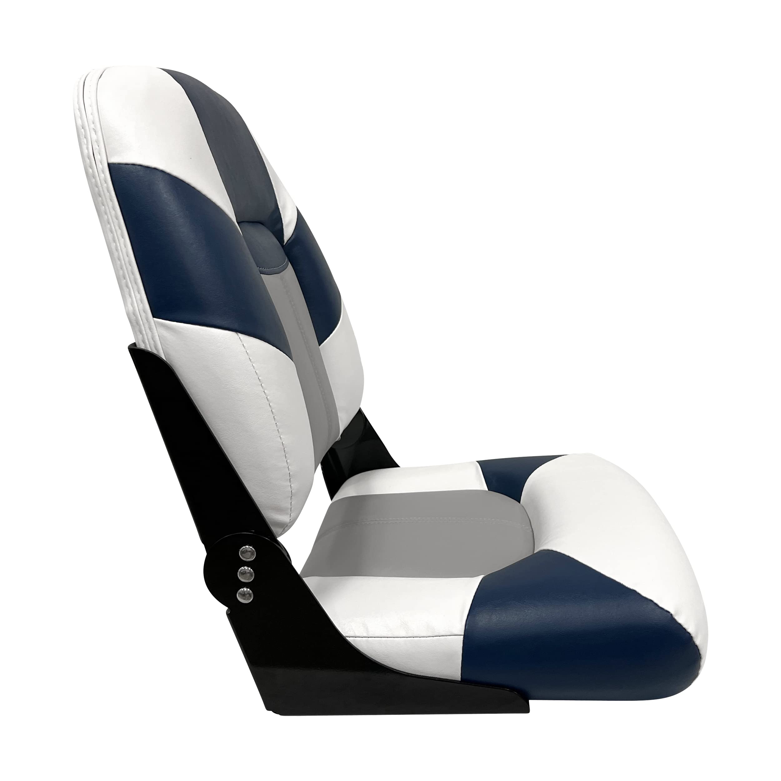 Baja Series Wise High Back Boat Seat 1461-1773, Brite White/Grey/Midnight